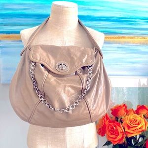 MARC BY MARC JACOBS -taupe satchel with chain